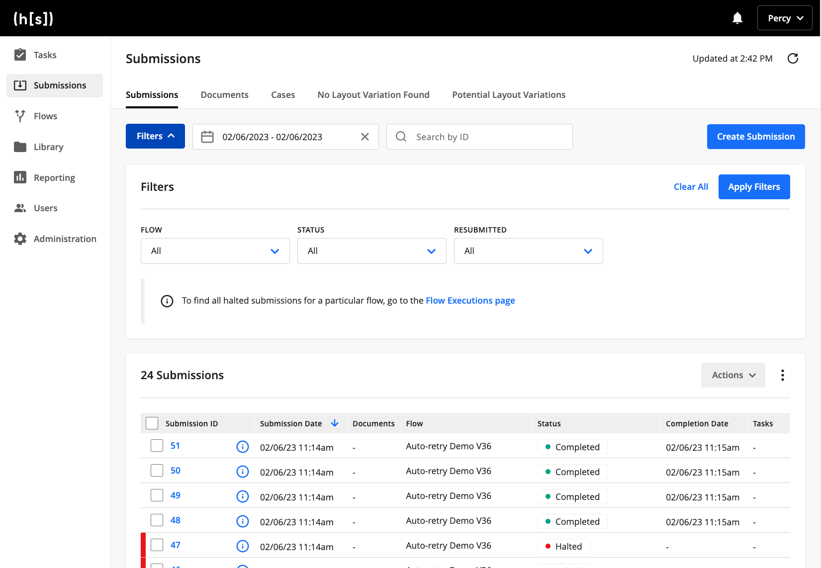 Hyperscience Submissions Example