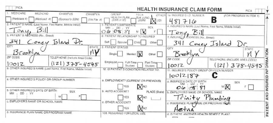 Health Insurance Claim Form